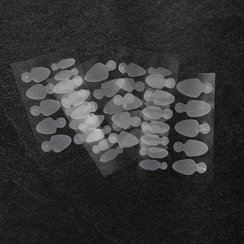12-Piece French Style Nail Art Crystal Gel Mold Kit - Long, Round, Short, Pointed Stickers with Silicone Mold