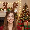 Festive Reindeer Antler Headband Set Includes Decorative Stickers Comfortable Cloth For Kids Adults Christmas Event