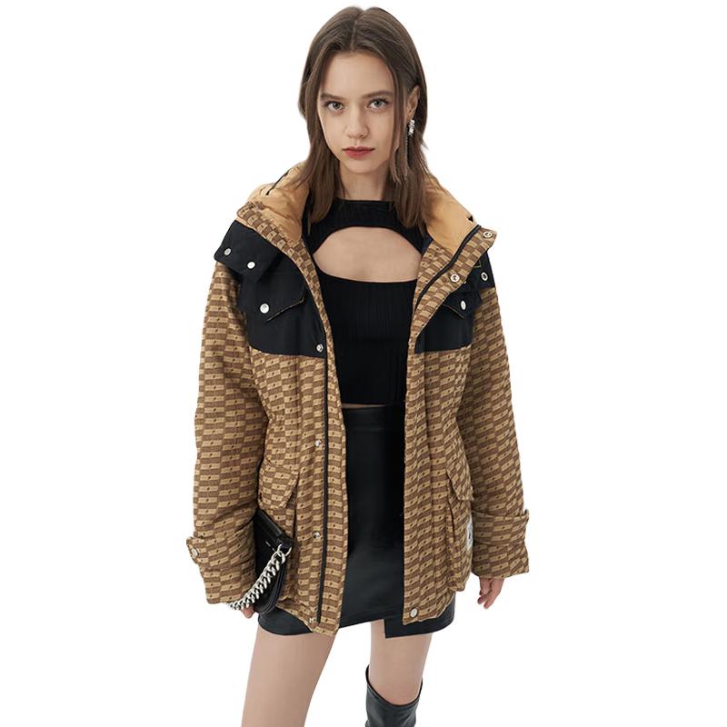 

Jinyujie Unisex Short 90% Duck Down Printed Parka Jacket S