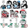 Original Copper Christmas Penguin Charms Bead St. Patrick'S Day Dangle Fit Bracelet Diy Jewelry Gift