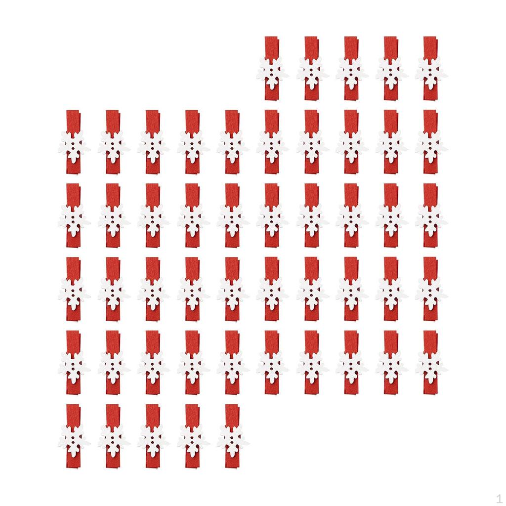 50 Stück Weihnachts-Holzklammern Kleidung Basteln Langlebig für