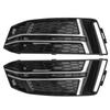 Areyourshop Pair Front Fog Light Cover 8W0807681F 8W0807682F for A4 B9 S-LINE 2016-2018 Bumper Grille