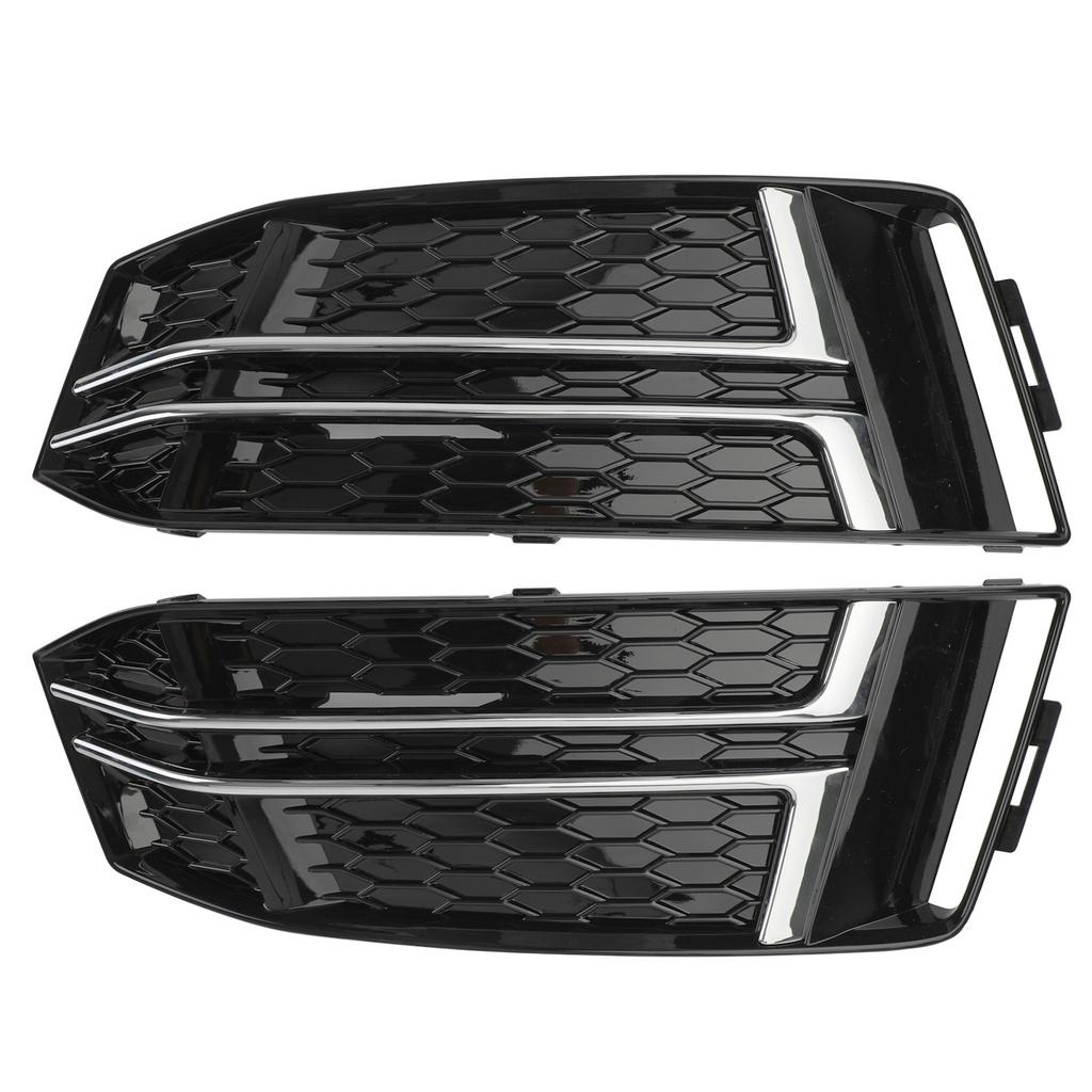 Areyourshop Pair Front Fog Light Cover 8W0807681F 8W0807682F for A4 B9 S-LINE 2016-2018 Bumper Grille