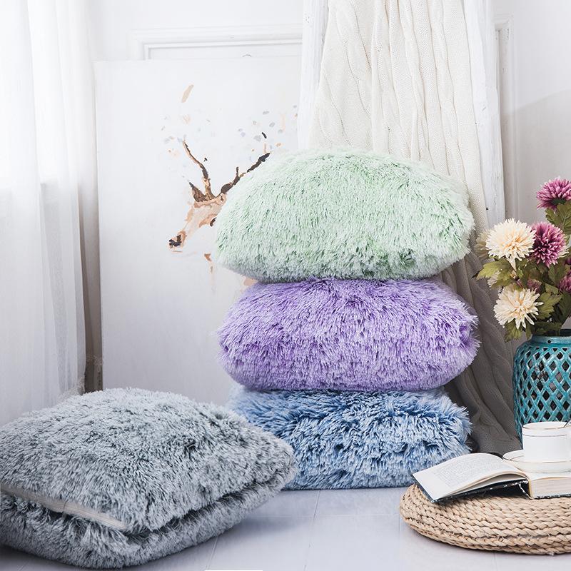 Jmg Clothing Unisex Double Colour Long Fur Plush Cushion Covers Sofa Kussenhoes Coussin Decoration Decorative Throw Pillowcase Travesseiro Cojines