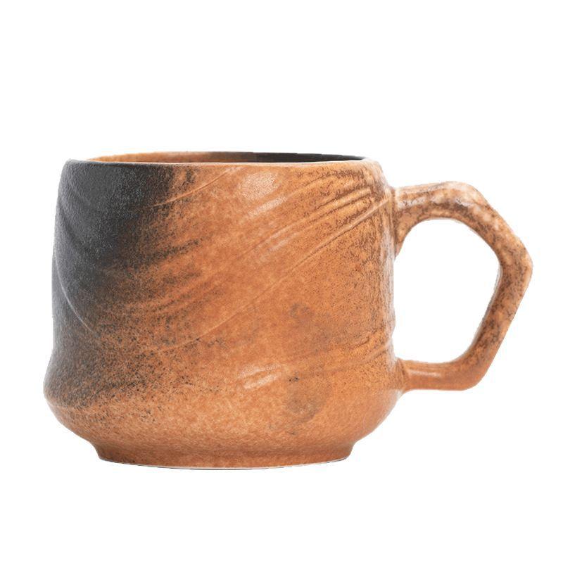 Retro Keramiktasse Ofenbrand Hochwertige Kaffeetasse Kreative Grobkeramik Latte-Tasse Becher
