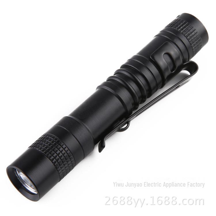 Mini Pen-Shaped Aluminum Alloy Flashlight No. 7 - Waterproof, with Pen Clip, AAA-Compatible