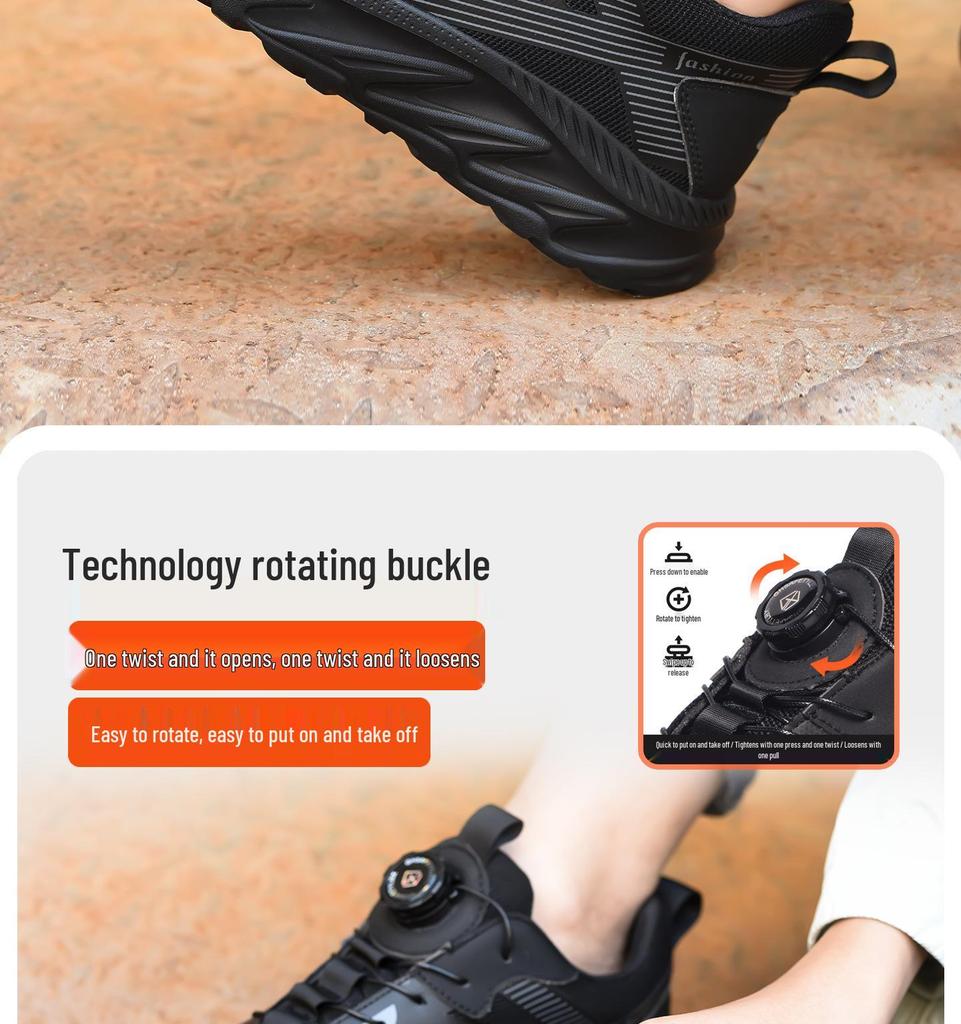 Men's 2026 Breathable Safety Work Shoes: Lightweight, Wide Toe, Anti-Smash & Puncture, Soft Sole for Summer Construction.