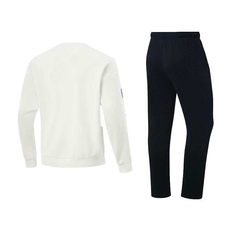 Li-Ning Fashionable Skin-Friendly Fleece Warm Round Neck Sweatshirt Comfortable Long Pants Casual Sports Suit AWDTE67-3-+AKLUA75-5