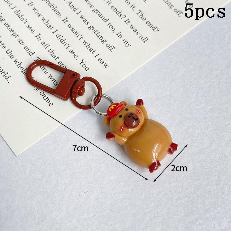 1-10pcs Capybara Keychains Bag Phone Pendant Kapibala Animal Hanging Pendants Men Women Cute Keyring Party Guest Jewelry Gift