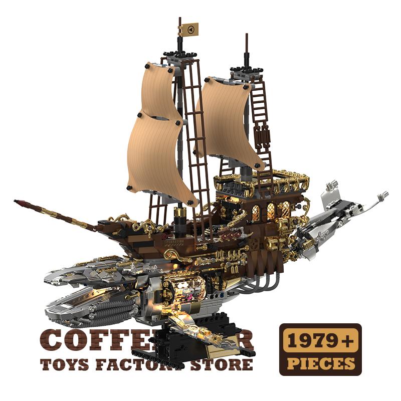 1979Pcs Creative Sci-Fi Whale Ship Building
