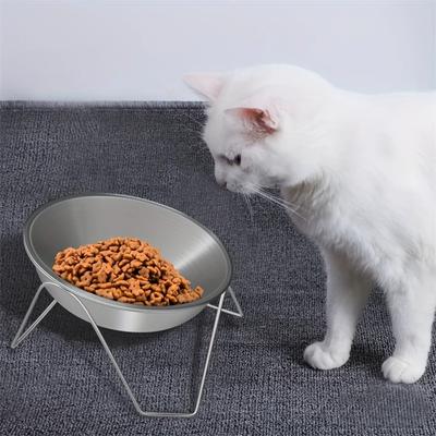 Premium Stainless Steel Cat Bowl with Elevated Iron Stand - Neck-Friendly Design, Easy To Clean, Rust-Resistant - Perfect for He