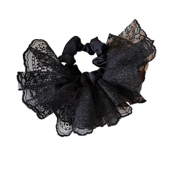 Hair Tie High Elasticity Non-Stretching Double-Layer Lace Korean Style Oversized Skirt Design Hair Rope Buns Ponytails Hair Accessories