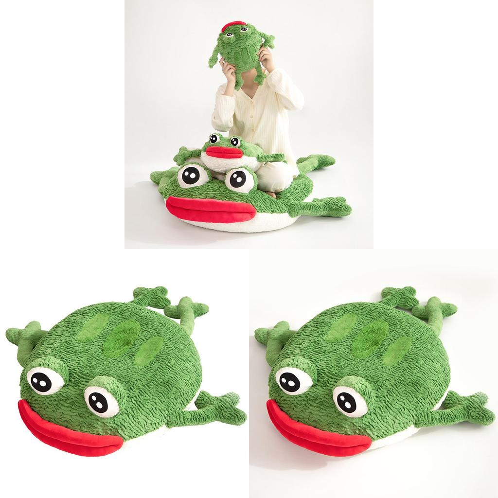 Large Green Frog Cartoon Cushion With Pp Cotton Filling For Home Decor