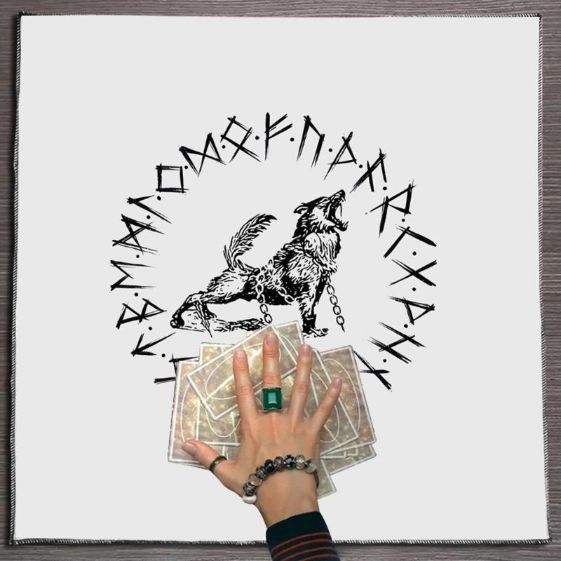 Mysteriöses Symbol Tarotkarten Tischdecke Altartuch Altartuch Wahrsagungen Kartentischdecke Wandteppich Einfach zu verwenden
