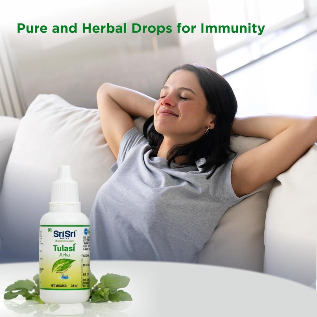 Sri Sri TATTVA Tulasi Arka Herbal Drops 30 Ml X Pack Of 2 Daily Wellness Concentrate For Adults Pure Aqueous Extract