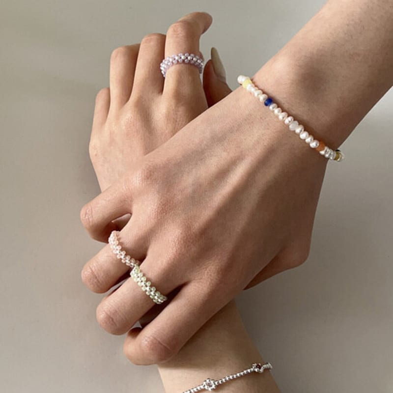 Mosxe [925silver] Tropical Beads Ring (3color)