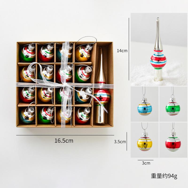 6/9PC set Christmas Glass Pendant Santa Claus Decorati Atmosphere for Xmas Tree Pendants DIY Home DecorArrangement Gift Box 2026