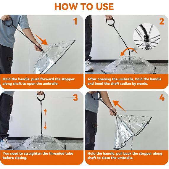 LESYPET Dog Umbrella for Small Dogs, Clear Puppy Umbrella with Adjustable Rope Leash for Rainy Walking, 27'' Diameter