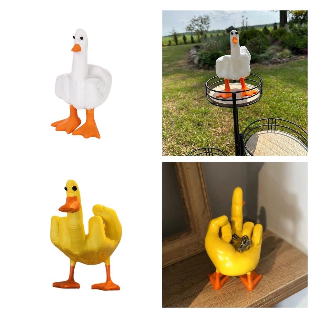Lustige Ente Wohndekor Harzmaterial Cartoon-Stil Niedlich Kreative Dekoration Figuren)