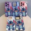 Stitch Cartoon Mobile Phone Case Apple 17promax Cute Anti-drop Colored Silver iPhone16 Mobile Phone Case Couple Model
