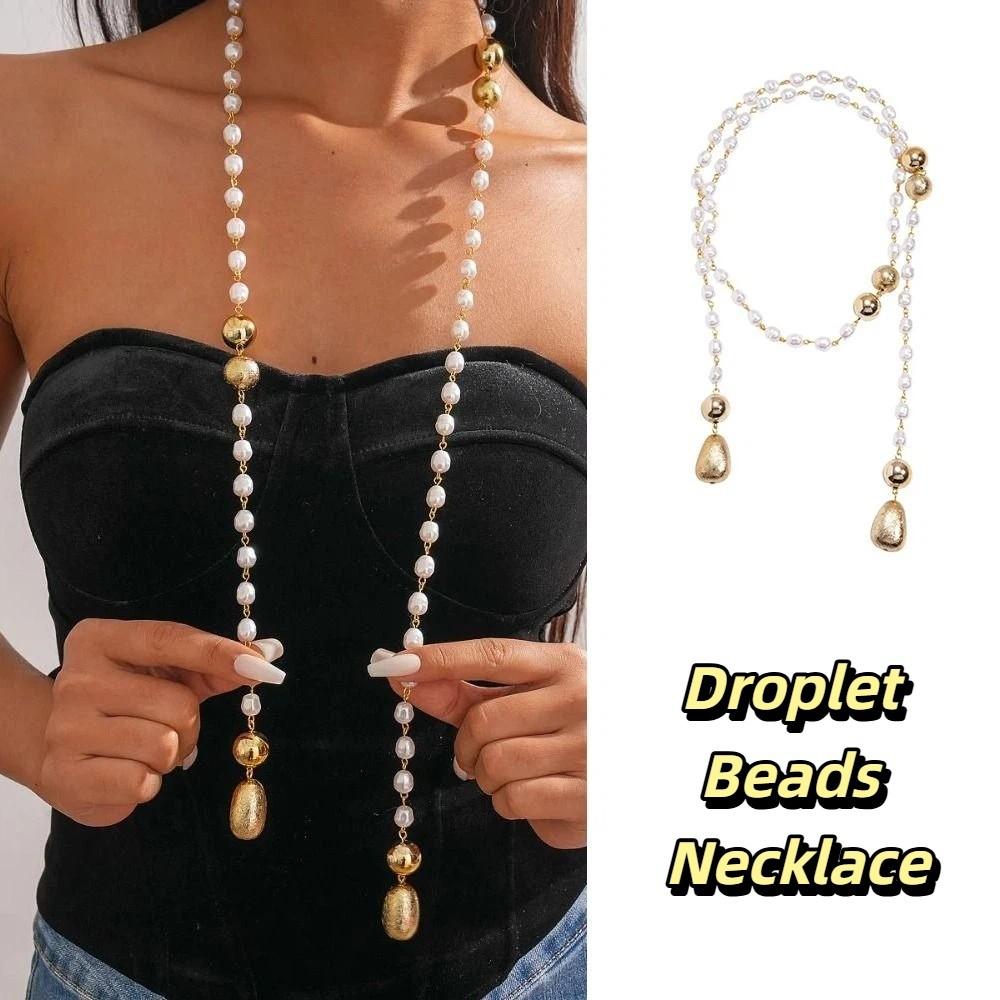 Fashionable Style Simulated Pearl Necklace Retro Look Pearl Bead Necklace  Party Jewelry