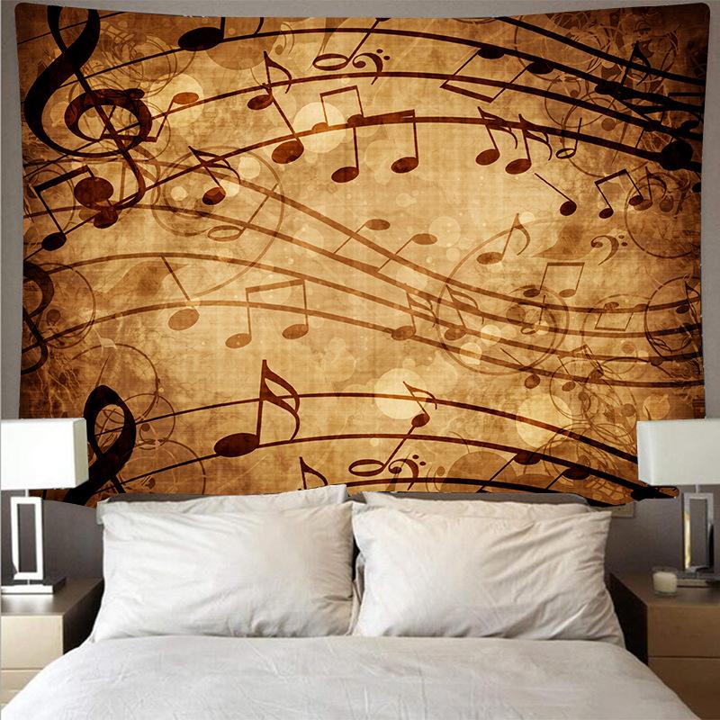 Nordic Musical Note Tapestry Colorful Background Cloth Art Home Bedroom Decor Hanging Cloth Digital Printing Mural Tapestries