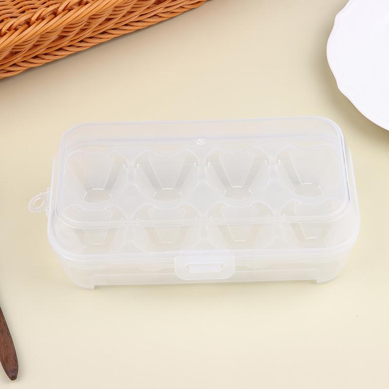 8 Grids Eggs Box Case Shockproof Egg Holder Kitchen Container Case Transparent Organizer For Outdoor Camping Picnic
