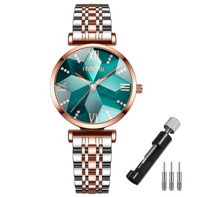 Stylish Arm Analog Stainless Present for Green Watch for Women NIBOSI Women's Watch, Watch, Re-Ease, Waterproof, Quartz, Brand, Casual, Business,