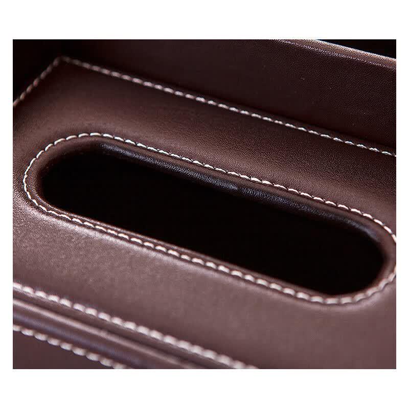 Hotel Multifunctional Leather Tissue & Remote Organizer