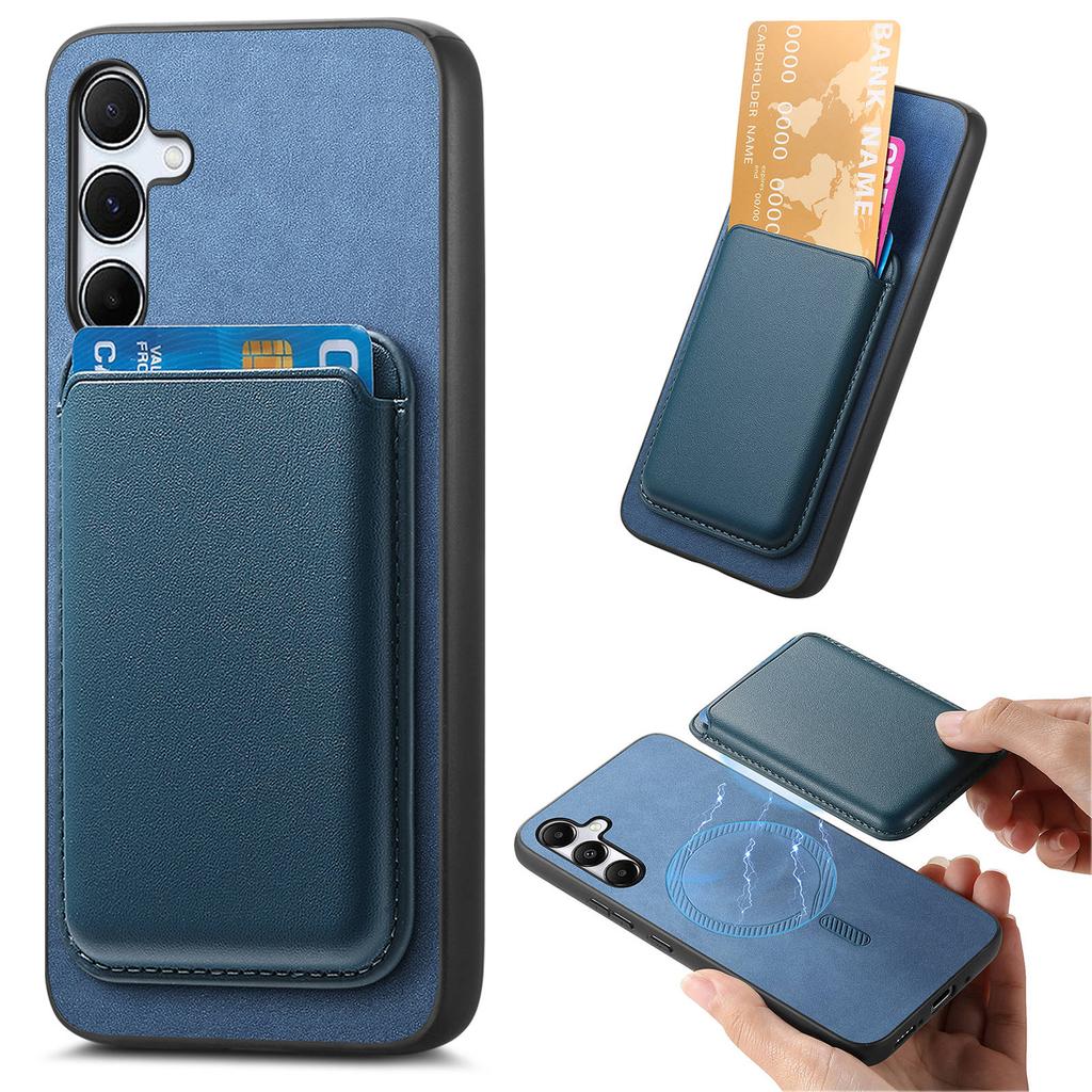 B2 For Samsung Galaxy A55 5G Magnetic Phone Case Leather+TPU Cover with Card Bag