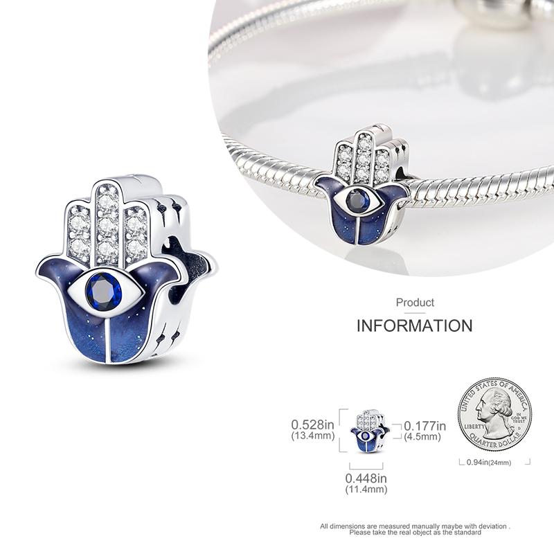 Copper Blue Eyes And Palm Charms Crucifixion Beads Women Girlfriends Jewelry Gift