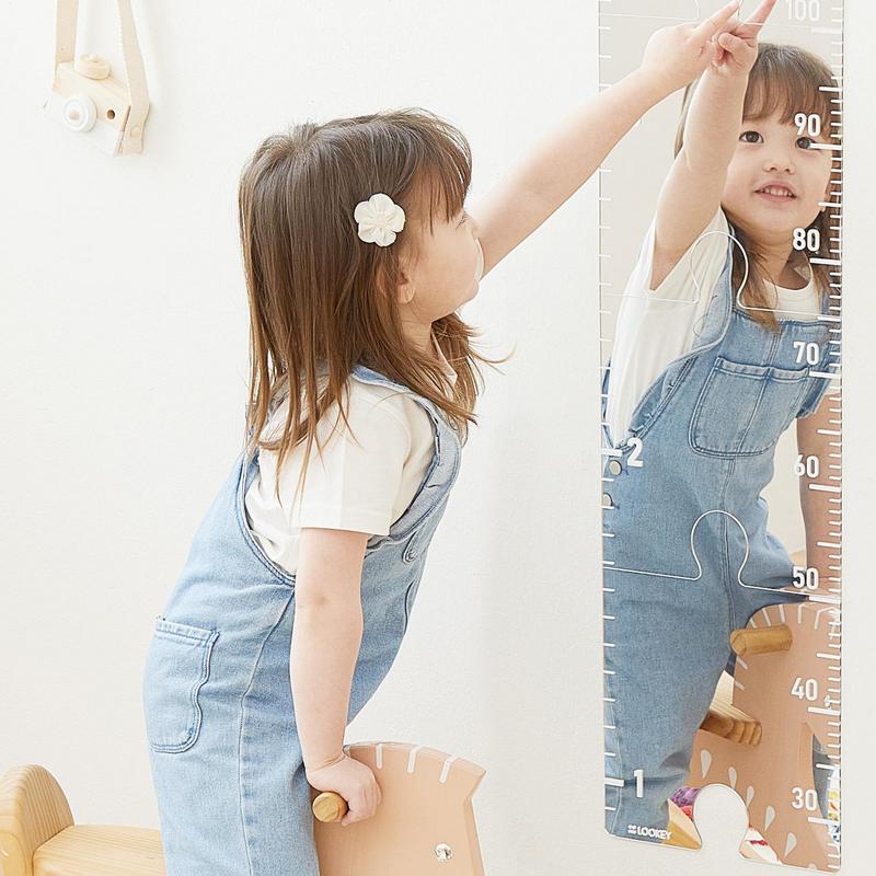 Mirrored Growth Chart Shatterproof Acrylic Height Measurement Mirror Ruler Puzzle Children Height Chart Mirrors Wall Decoration