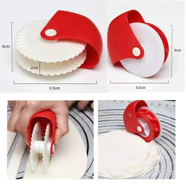 Kitchen Pizza Pastry Lattice Cutter Pastry Pie Decoration Cutter PP Wheel Roller for Pizza Pastry Pie Crust Baking Cutter Shovel