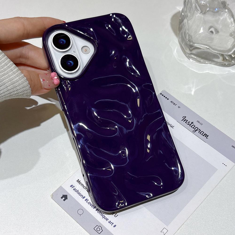 

волнистый конфетный цвет ультратонкий силиконовый мягкий чехол для iPhone 16 15 14 Plus 13 12 11 Pro Max матовая оболочка нескользящая ТПУ задняя крышка iPhone 16 Plus фиолетовый