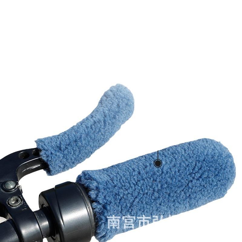 New Granular Fleece Imitation Plush Handle Cover, Anti-slip, Hand Protection and Warmth Universal for Electric Bikes, Motorcycles and Tricycles