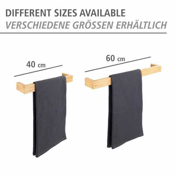 Porte serviette - wenko - bambusa - bois bambou - 40x9x5 cm - marron