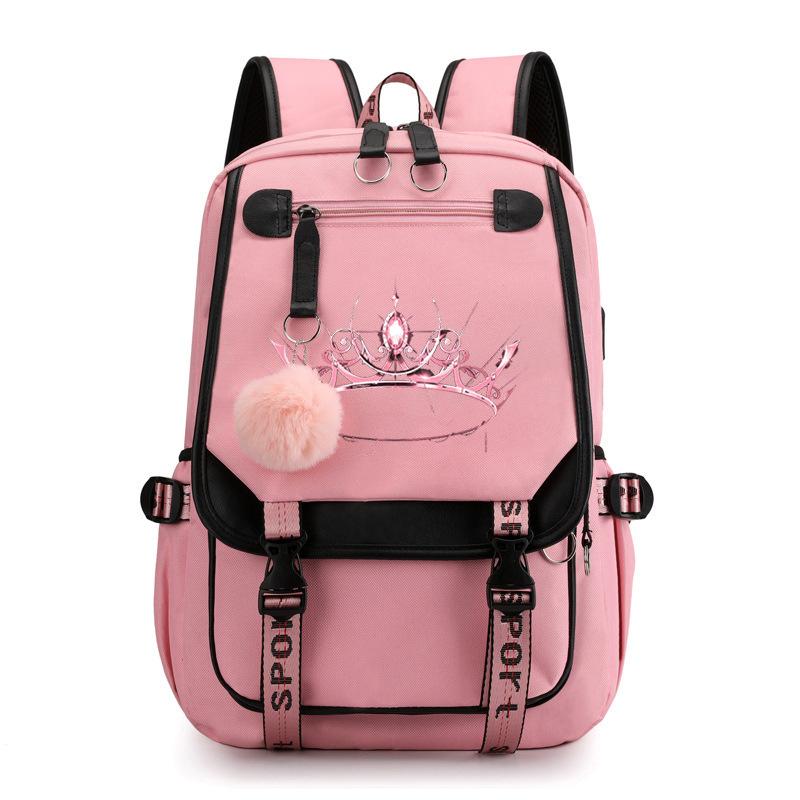 

Peripheral Printing Student Schoolbag Outdoor Travel Leisure Backpack Computer Bag 28x14x46cm