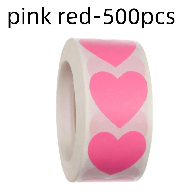 500Pcs Love Heart Stickers Roll Cute Heart Shaped Seal Labels for Scrapbooking Craft Birthday Party Gift Packaging Stationery