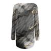 Women's Casual Round Neck Textured Print Long Sleeve T-Shirt Top