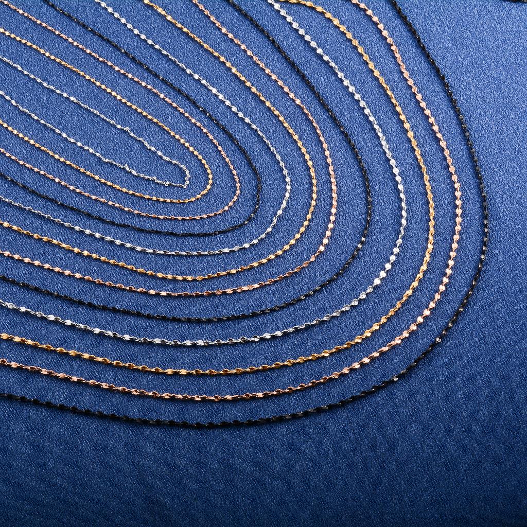 Zierliches Damen-Halskette Glitzer-Kabelkette Edelstahl Schmuckzubehör am Halsband für Damen Choker DIY Geschenk