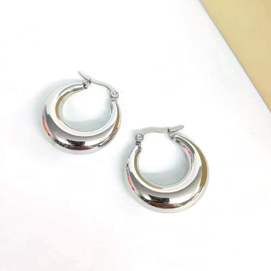 18K Gold Crescent Hoop Stainless Steel Ear Cuffs