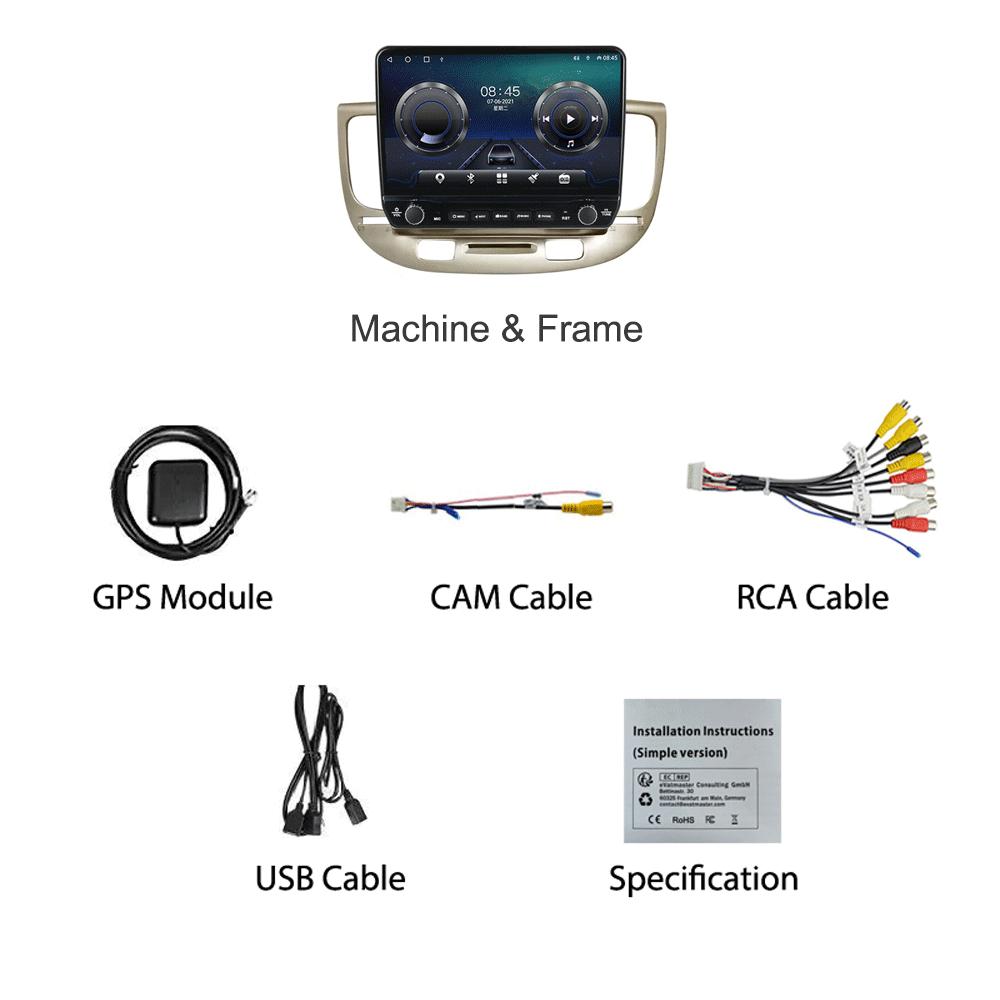 10 zoll Für KIA RIO 2 2005-2011 Mit Taste Knopf Auto Radio Multimedia Carplay 2Din Stereo Audio Android video 2 + 32GB