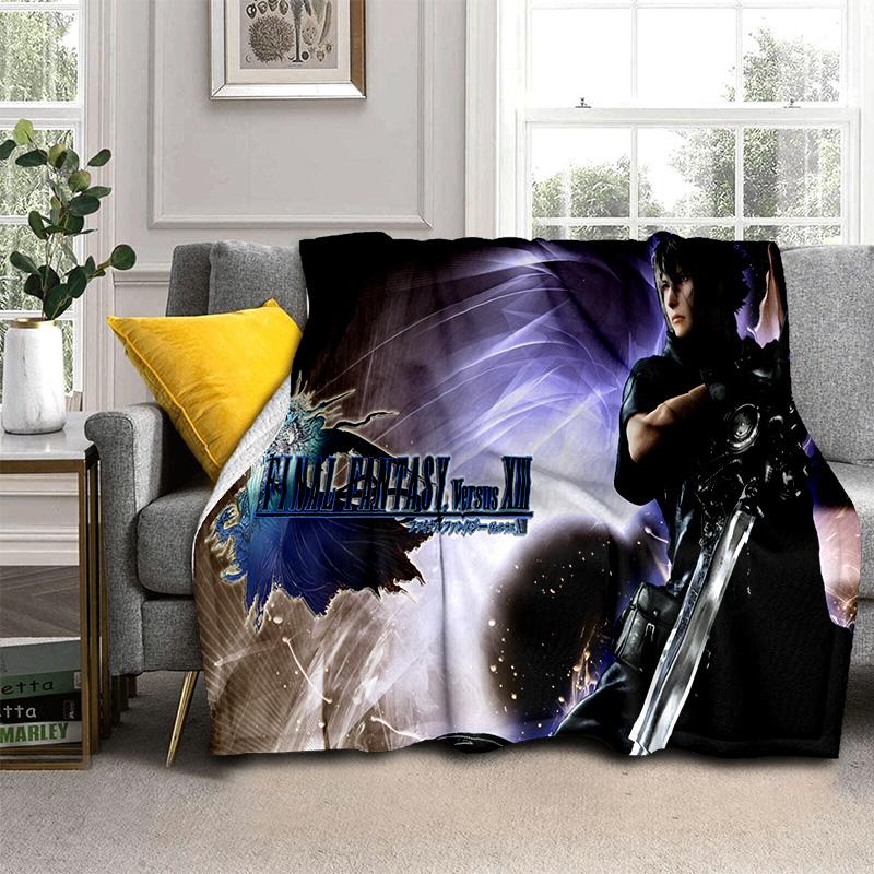 3D Final Fantasy Game Gamer FF14 HD Blanket,Soft Throw Blanket for Home Bedroom Bed Sofa Picnic Travel Office Cover Blanket Kids