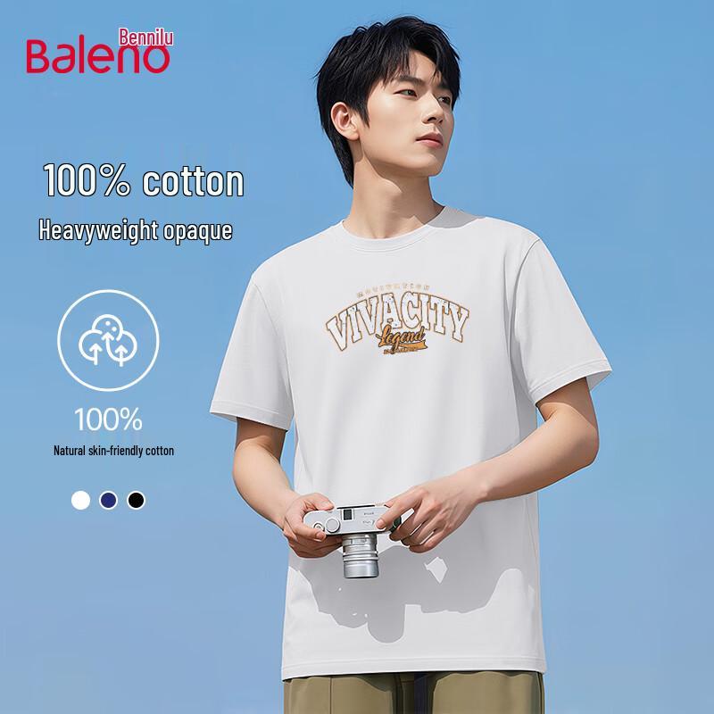Baleno Men s Summer Breathable Pure Cotton Short Sleeve T-Shirt 4XL