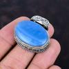 Owyhee blue opal pendant natural gemstone jewelry vintage pendant 925 sterling silver pendant handmade pendant gifts for him elegant jewelry