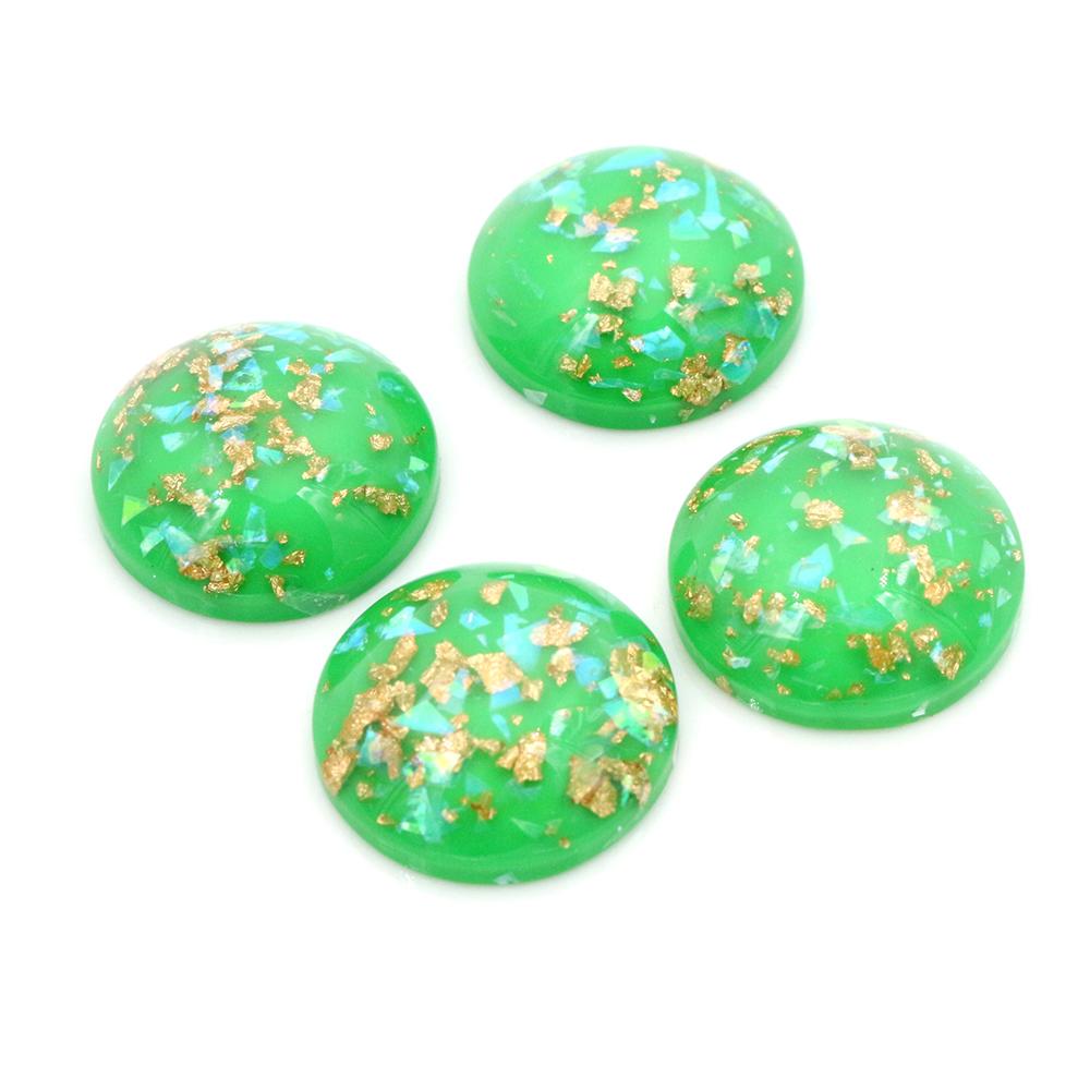 

20mm 10pcs/Lot New Fashion Mix Color Built-in metal foil Flat back Resin Cabochons Cameo