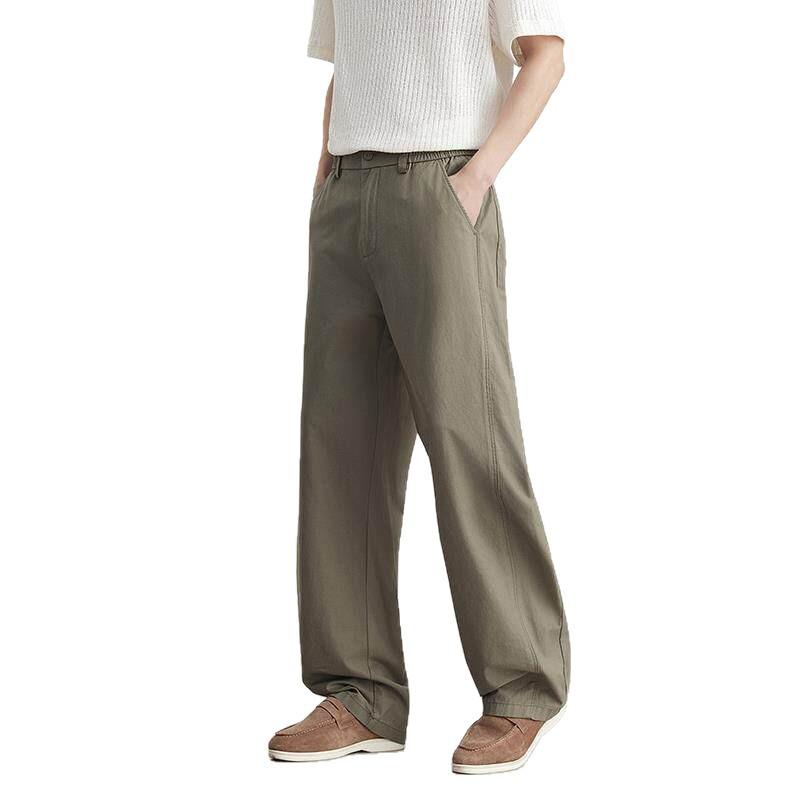 MUS American old money retro straight casual pants men's spring new loose drape splicing retro long pants men