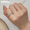 WOSTU 925 Sterling Silver Small Blue Wreath Finger Ring Enamel Flower Ring for Women Valentine's Day Gift Romantic Fine Jewelry