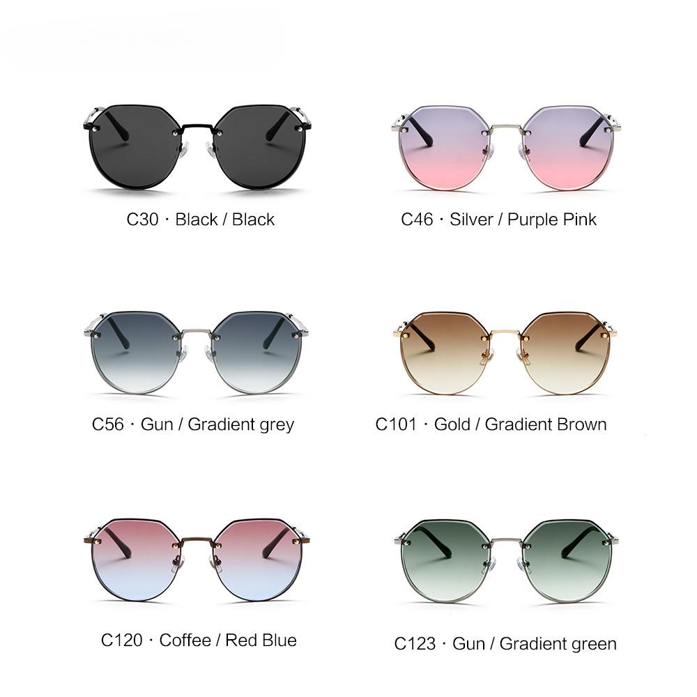 Fashion Vintage Gradient Sunglasses for Women Polygonal Frame Eyeglasses Designer Sun Glasses UV400 Travel Driving Shades