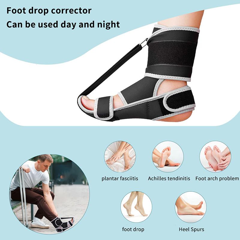 Plantar Fasciitis Night Splint Adjustable Sponge Padding Ankle Arch Support Stretch Boot Tendonitis Relief Foot Drop Brace